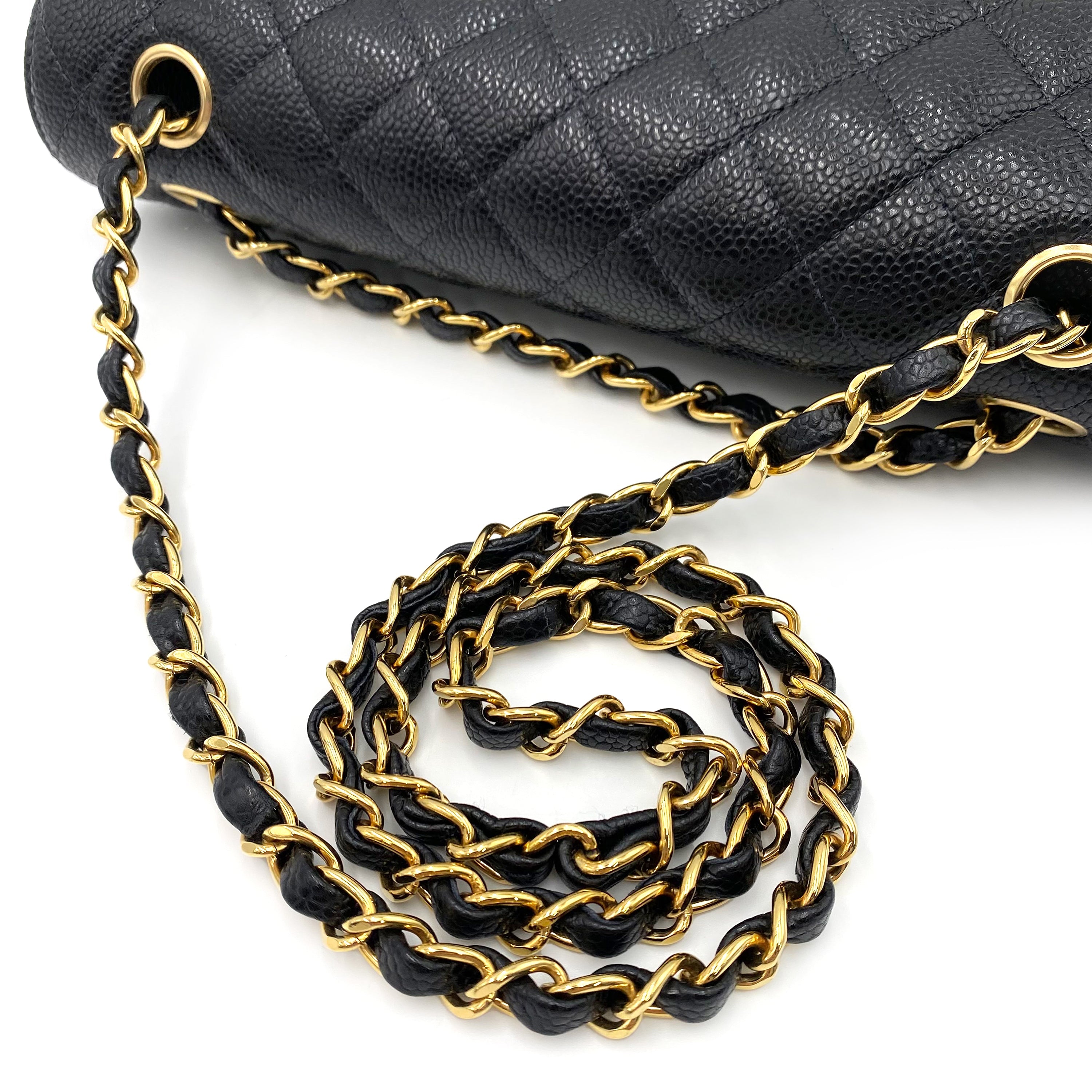 Luxury Promise Japan CHANEL CLASSIC FLAP MEDIUM CHAIN SHOULDER BAG BLACK CAVIAR SKIN 90237324