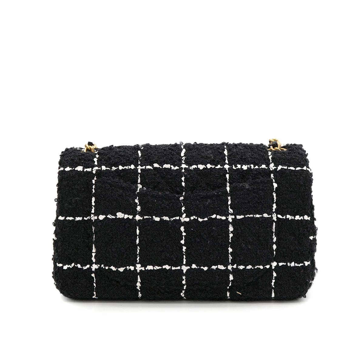 Luxury Promise Japan CHANEL COCO BALL MINI MATELASSE CHAIN SHOULDER BAG BLACK WHITE TWEED GOLD HARDWARE 90318755