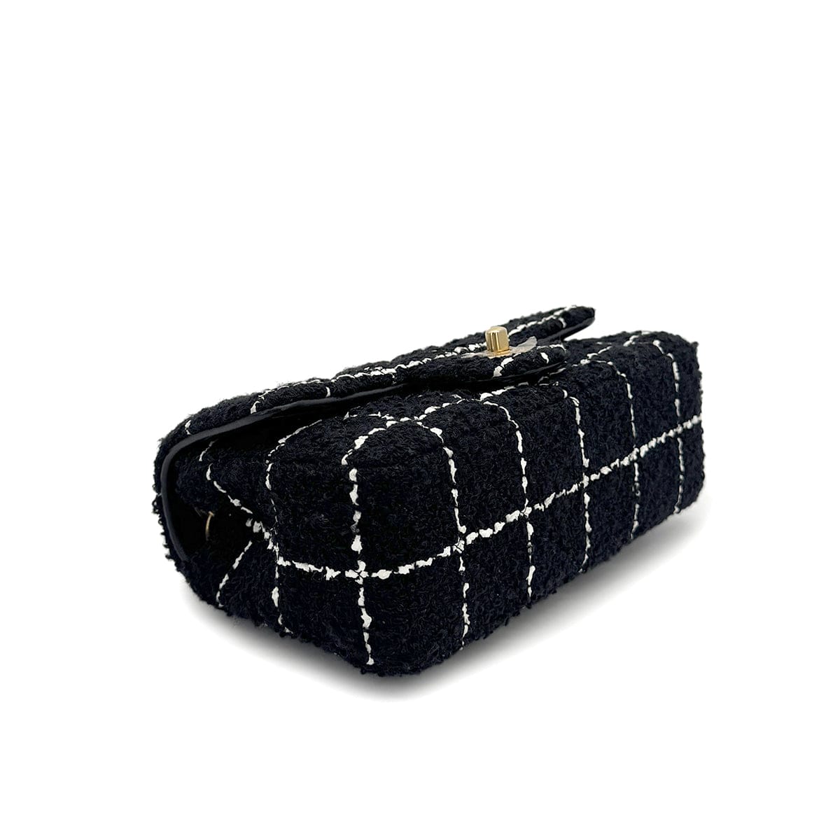 Luxury Promise Japan CHANEL COCO BALL MINI MATELASSE CHAIN SHOULDER BAG BLACK WHITE TWEED GOLD HARDWARE 90318755