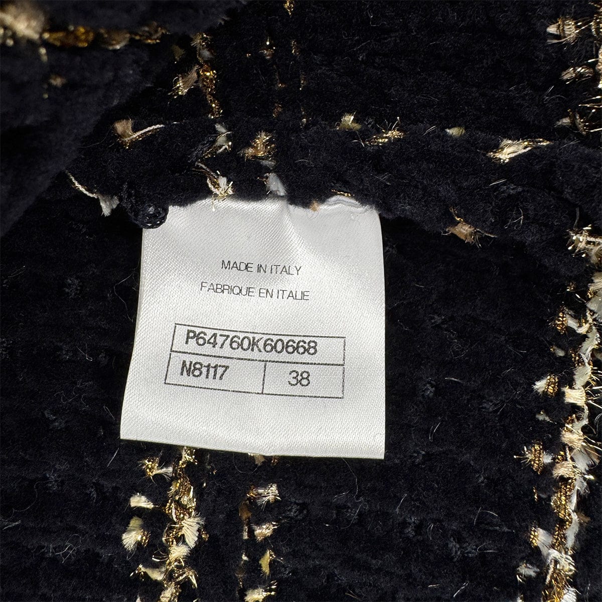 Luxury Promise Japan CHANEL COCO BUTTON BORDER TWEED LONG COAT BLACK GOLD WOOL 38 P64 RTW 90324155