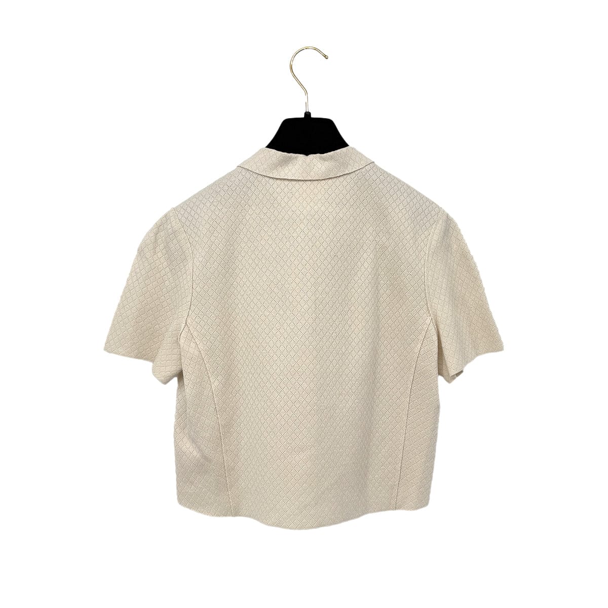 Luxury Promise Japan CHANEL COCO BUTTON CARDIGAN BEIGE SILK 38 P44 RTW 90284015