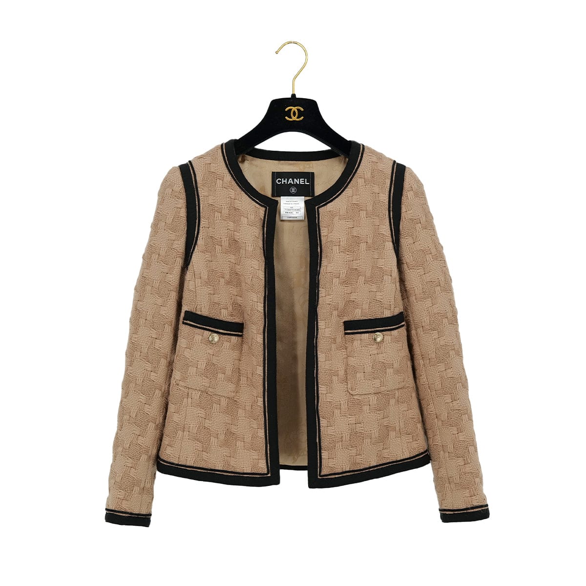Luxury Promise Japan CHANEL COCO BUTTON JACKET BROWN WOOL 44 08A RTW 90314891
