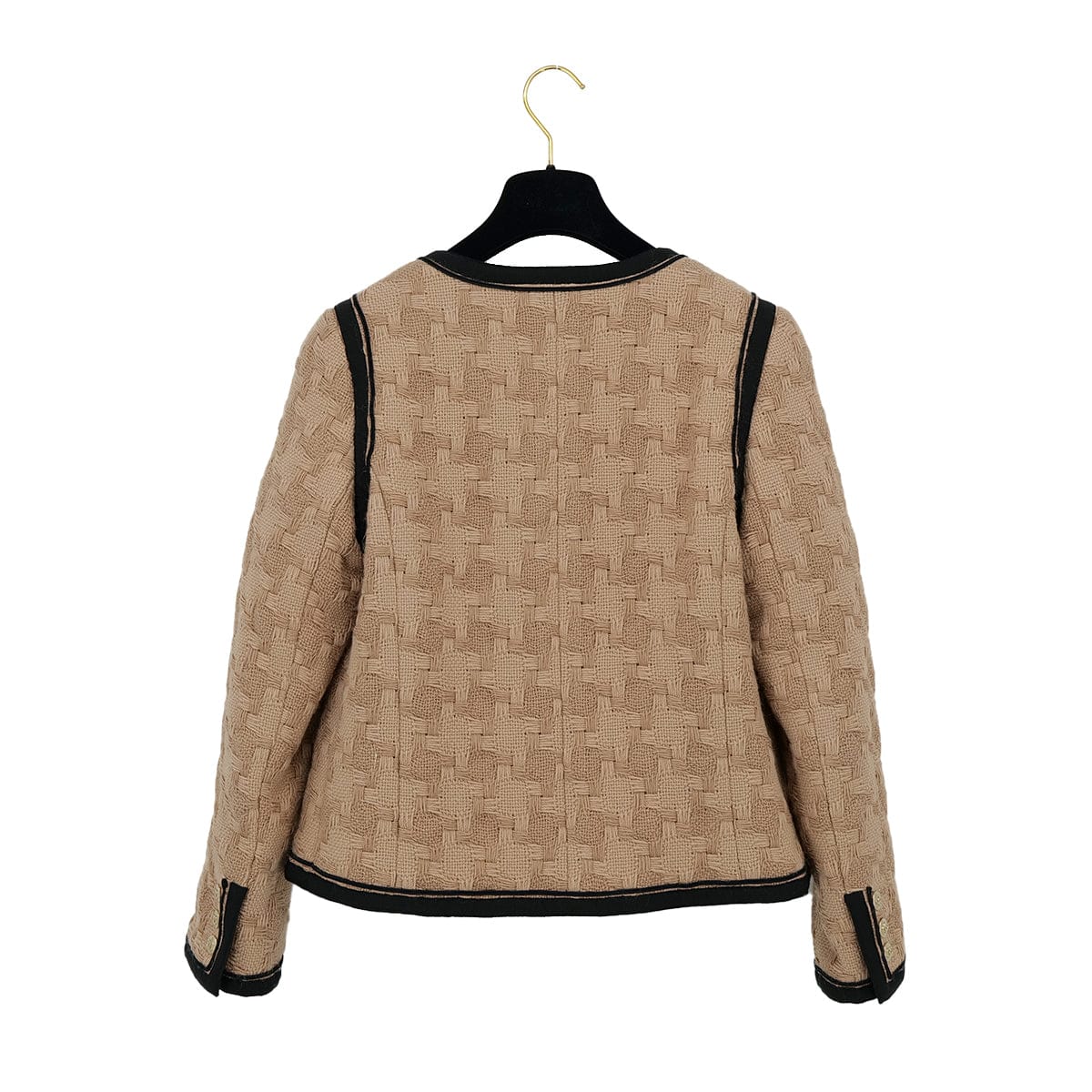 Luxury Promise Japan CHANEL COCO BUTTON JACKET BROWN WOOL 44 08A RTW 90314891