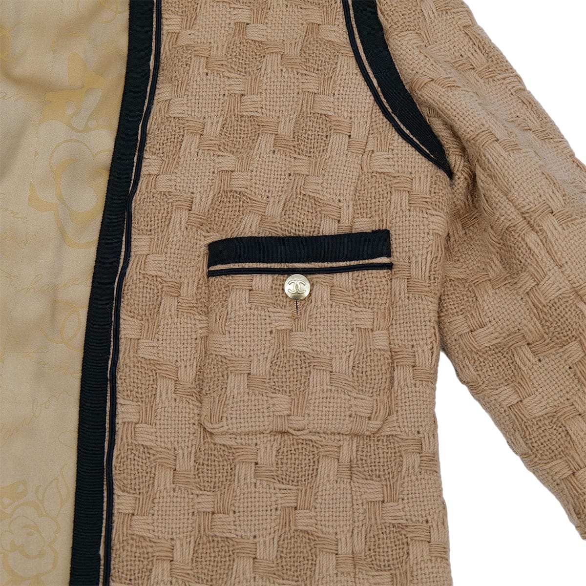 Luxury Promise Japan CHANEL COCO BUTTON JACKET BROWN WOOL 44 08A RTW 90314891