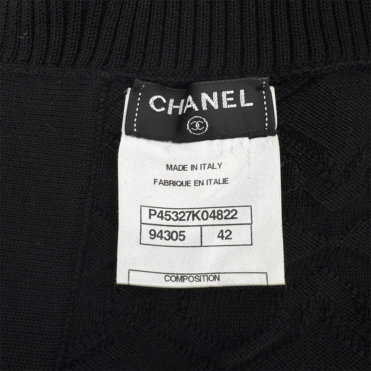 Luxury Promise Japan CHANEL COCO BUTTON KNIT CARDIGAN BLACK COTTON 42 P45 RTW 90324156