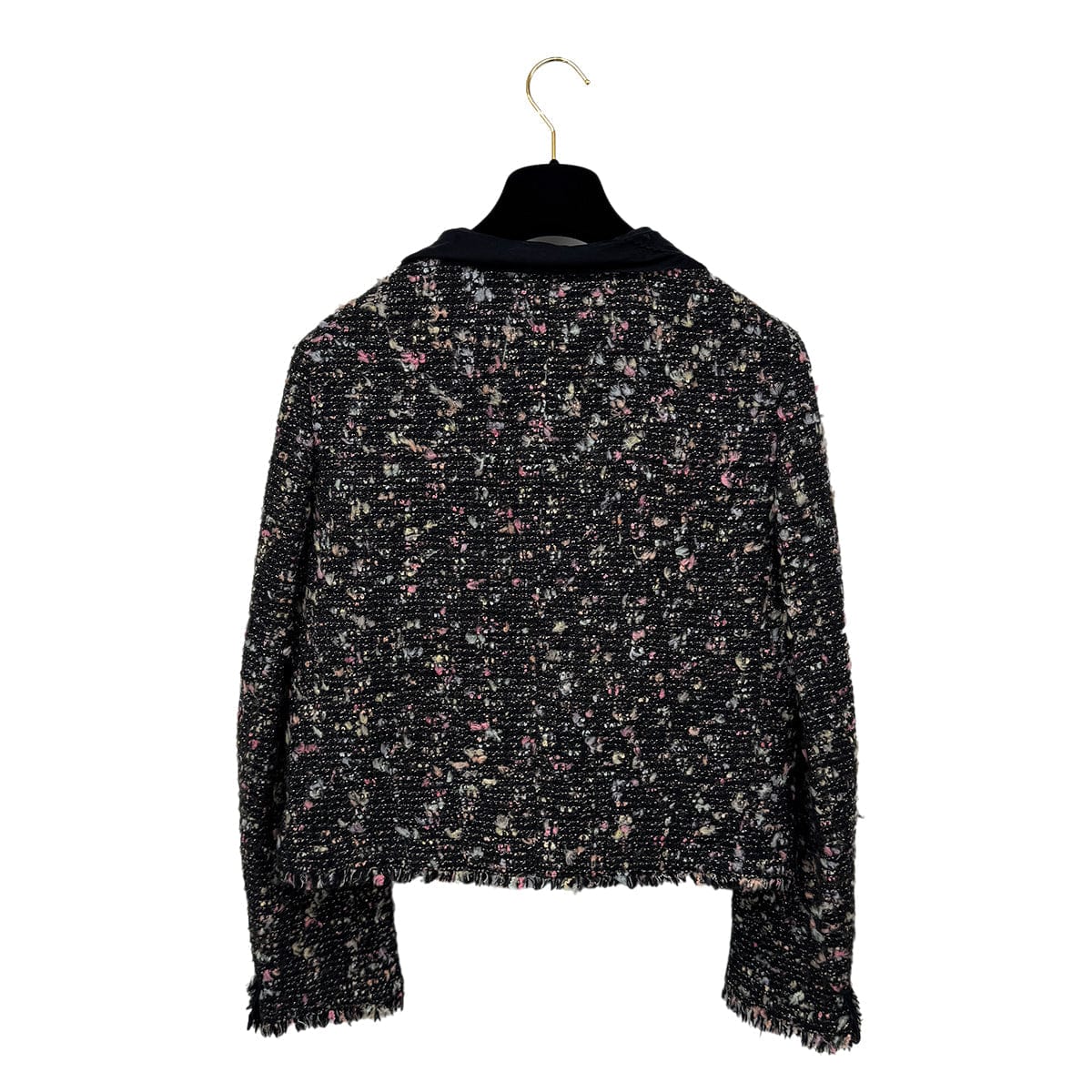 Luxury Promise Japan CHANEL COCO BUTTON TWEED JACKET BLACK WOOL 38 04A RTW 90299336