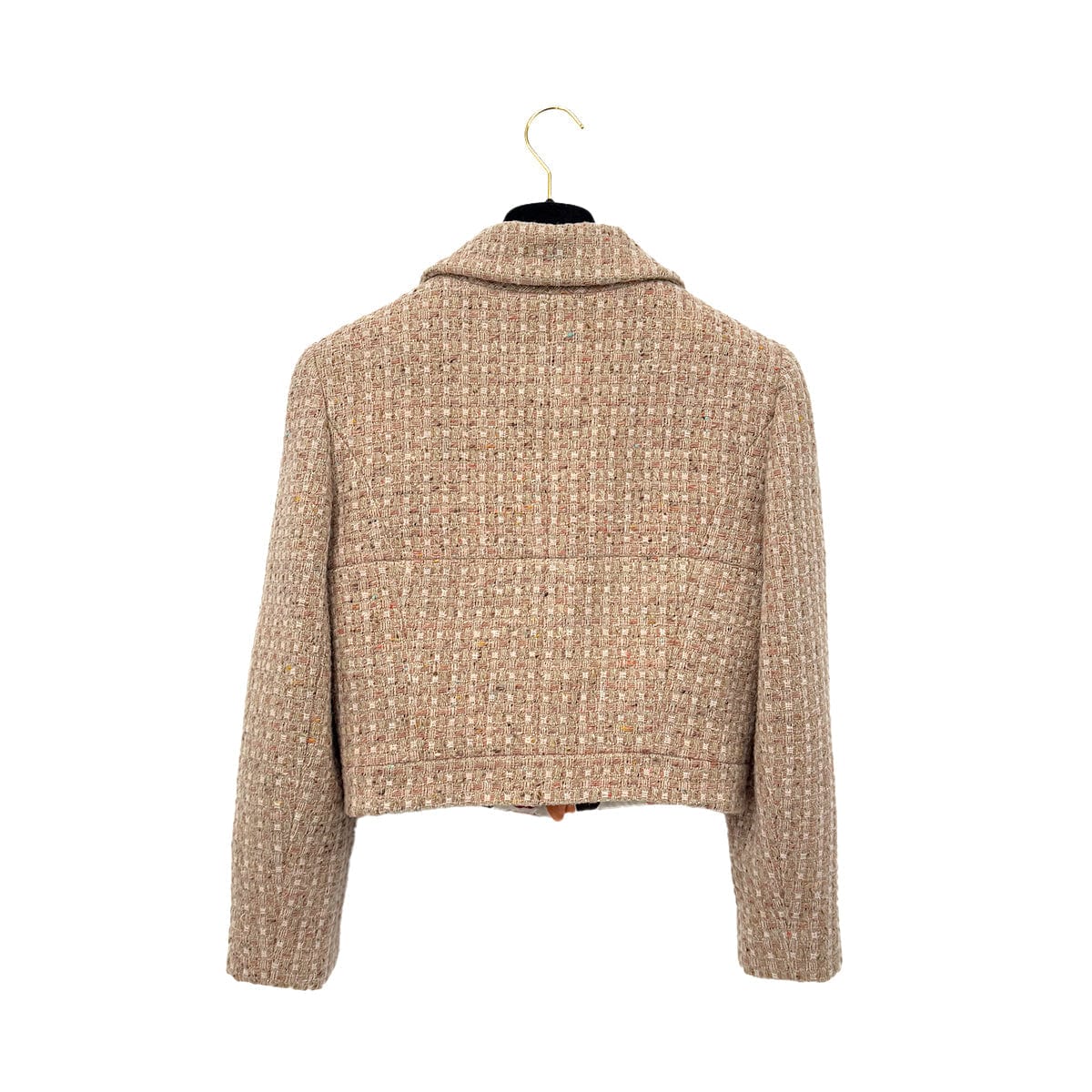 Luxury Promise Japan CHANEL COCO BUTTON TWEED JACKET ORANGE WOOL 40 01A RTW 90290316