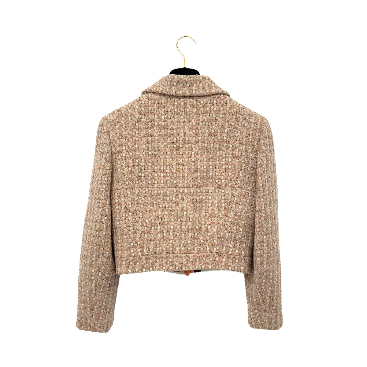 Luxury Promise Japan CHANEL COCO BUTTON TWEED JACKET ORANGE WOOL 40 01A RTW 90290316