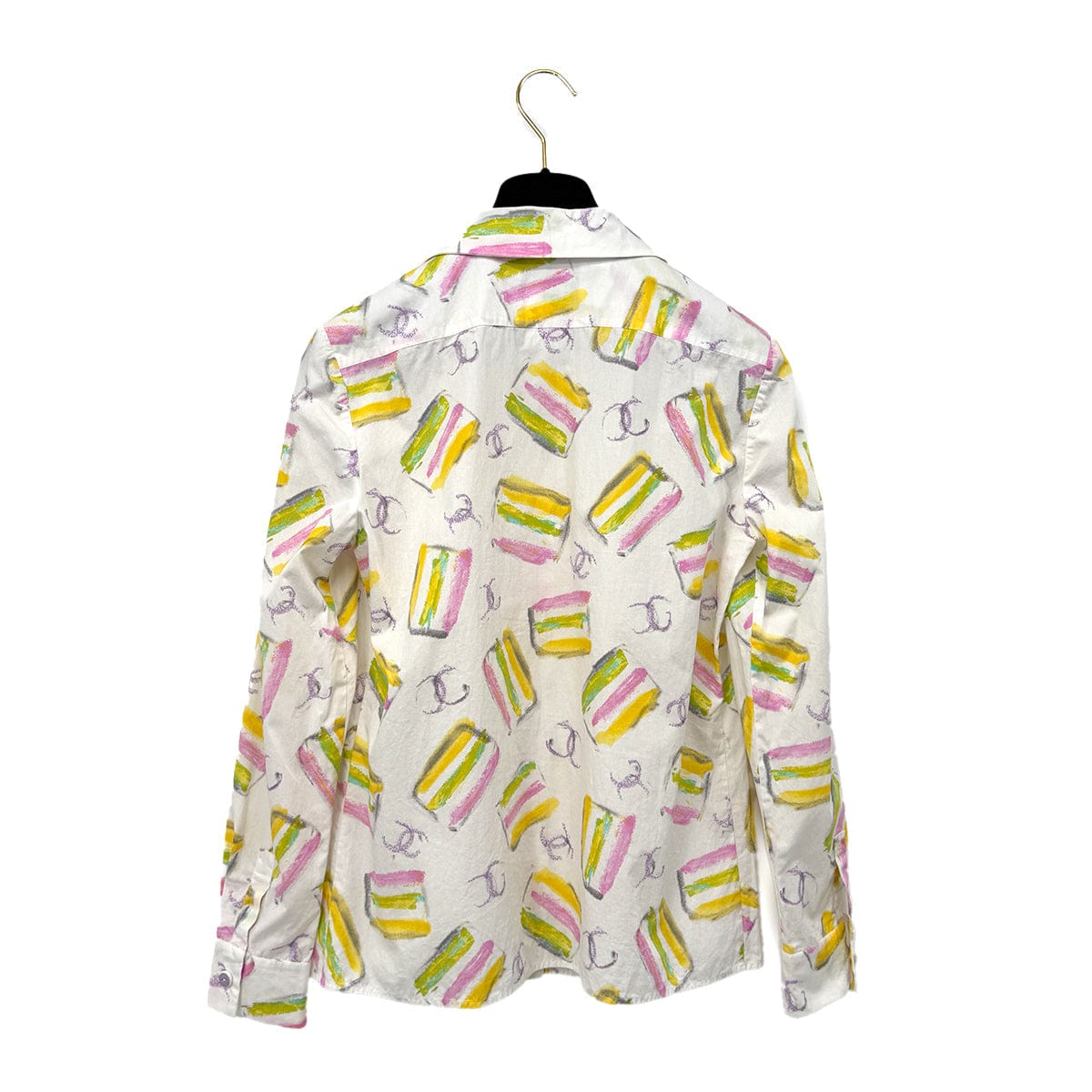 Luxury Promise Japan CHANEL COCO SHIRT WHITE MULTICOLOR COTTON 38 01C RTW 90299337