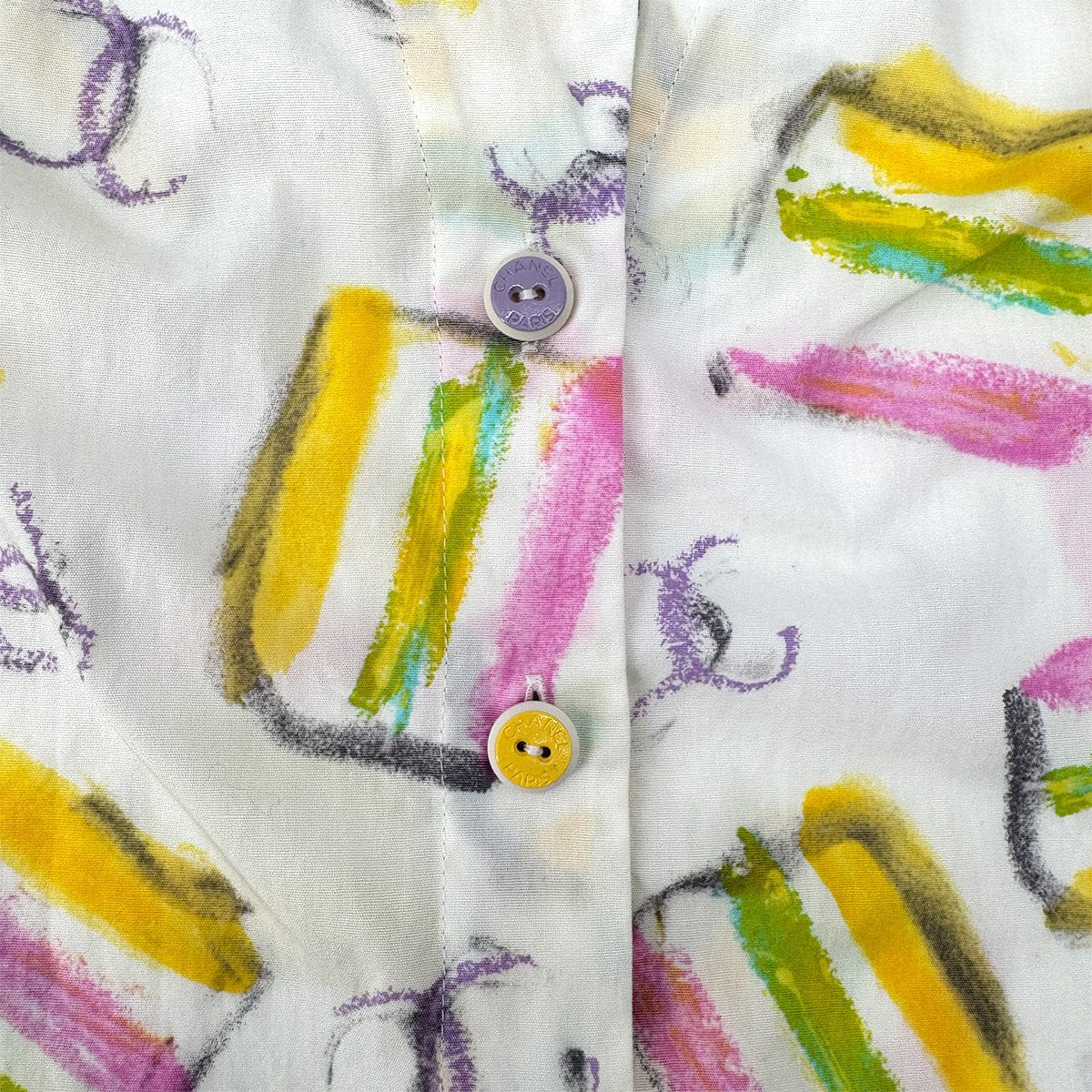 Luxury Promise Japan CHANEL COCO SHIRT WHITE MULTICOLOR COTTON 38 01C RTW 90299337