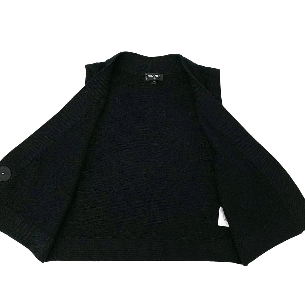 Luxury Promise Japan CHANEL COCOMARK BIJOU BUTTON KNIT VEST BLACK CASHMERE 40 P73 RTW 90301668