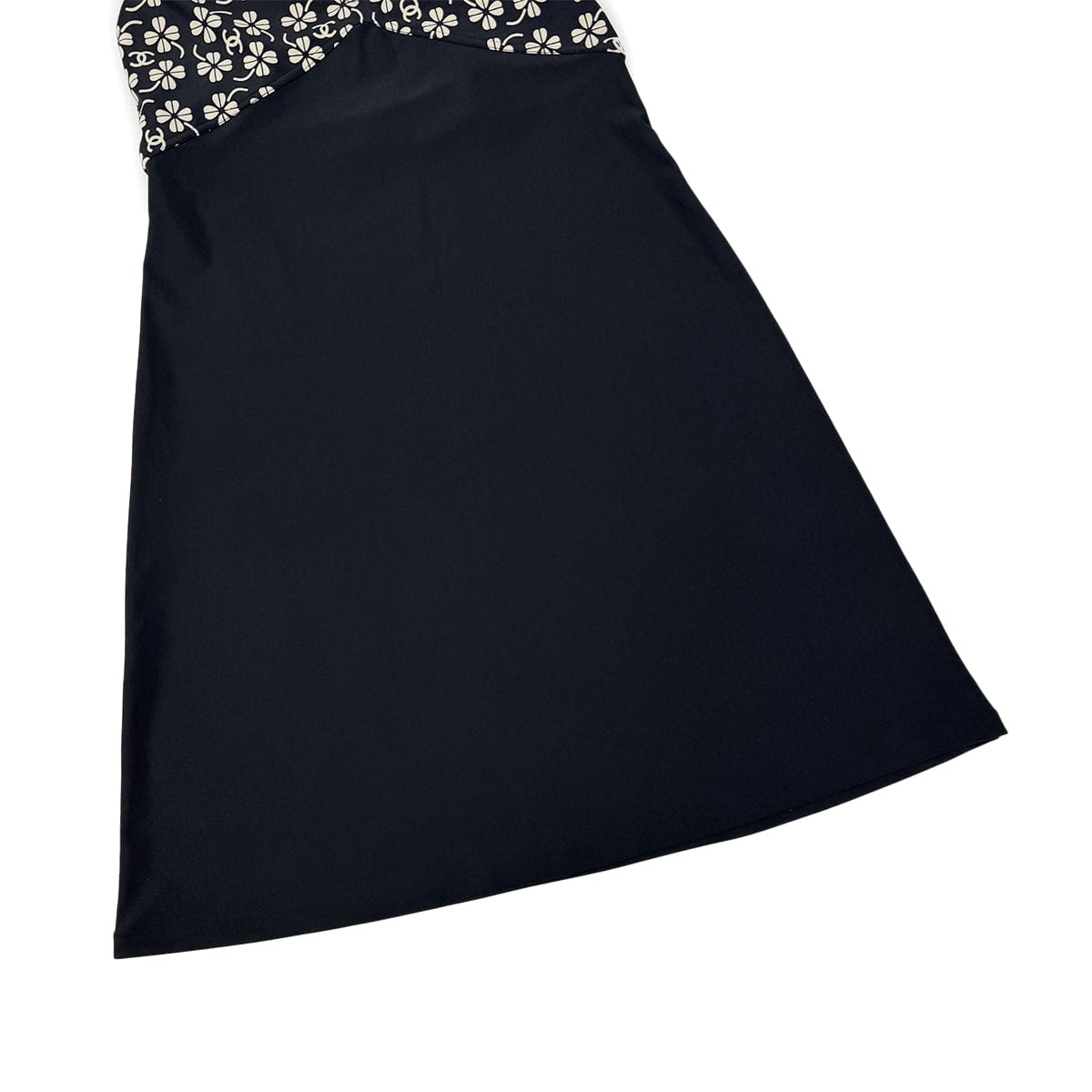 Luxury Promise Japan CHANEL COCOMARK CLOVER HALTER NECK SWIM WEAR DRESS BLACK NYLON 42 01P RTW 90290214