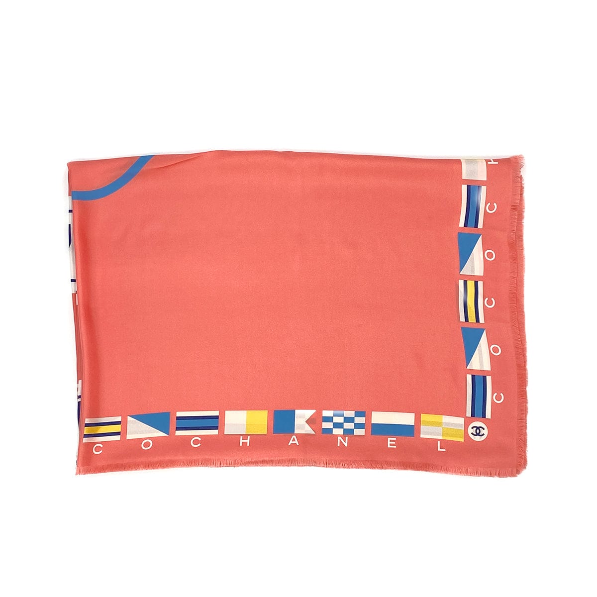 Luxury Promise Japan CHANEL COCOMARK LARGE SCARF FRINGE CRUISE LINE PINK SILK 90323121