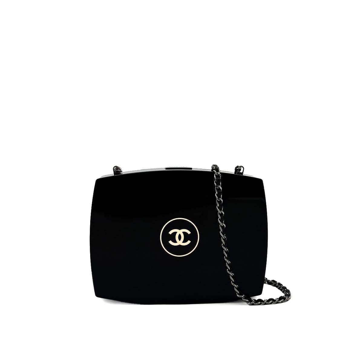 Luxury Promise Japan CHANEL COCOMARK MAKEUP PALETE MOTIF CHAIN SHOULDER BAG BLACK PLASTIC 90282066