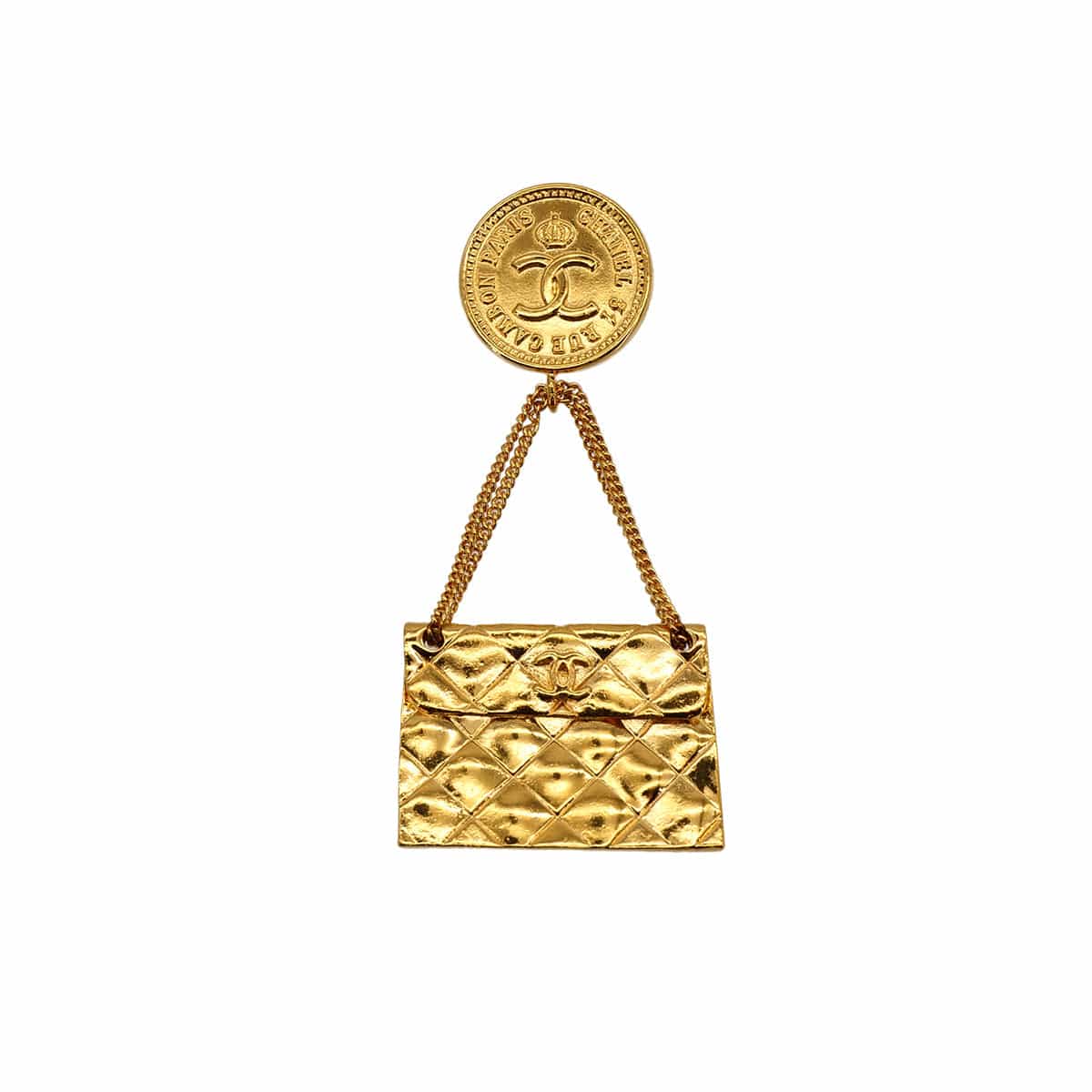 Luxury Promise Japan CHANEL COCOMARK MATELASSE CHAIN BAG MOTIF BROOCH GOLD ACCESSORY 23 90309748