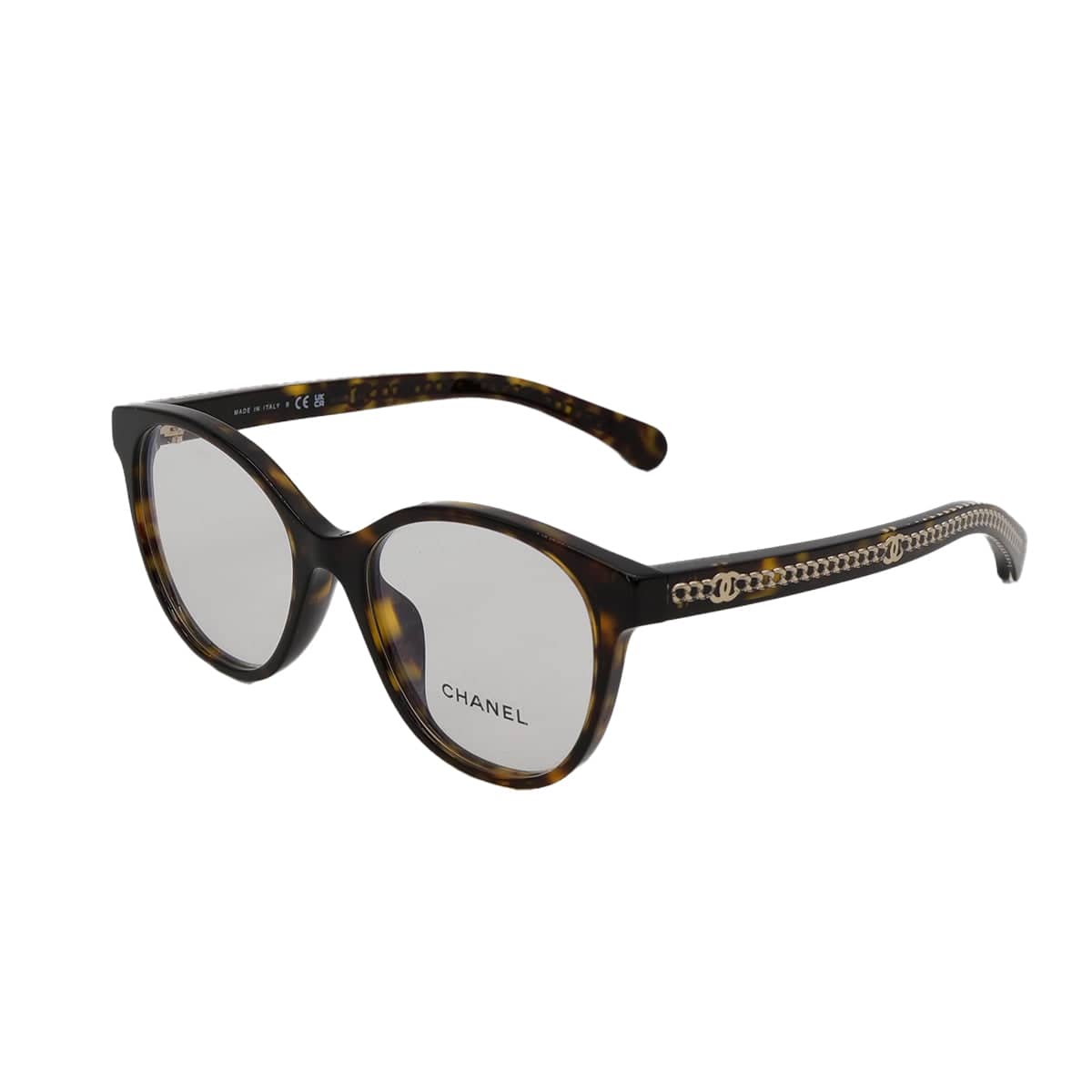 Luxury Promise Japan CHANEL COCOMARK PANTO SHAPE OPTICAL GLASSES LOGO CHAIN TORTOISESHELL BROWN EYEWEAR 90322176
