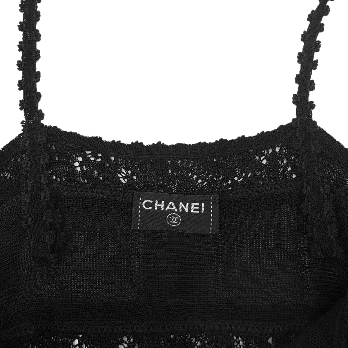 Luxury Promise Japan CHANEL COCOMARK RACE CAMISOLE TOPS BLACK RAYON 34 07C RTW 90289570