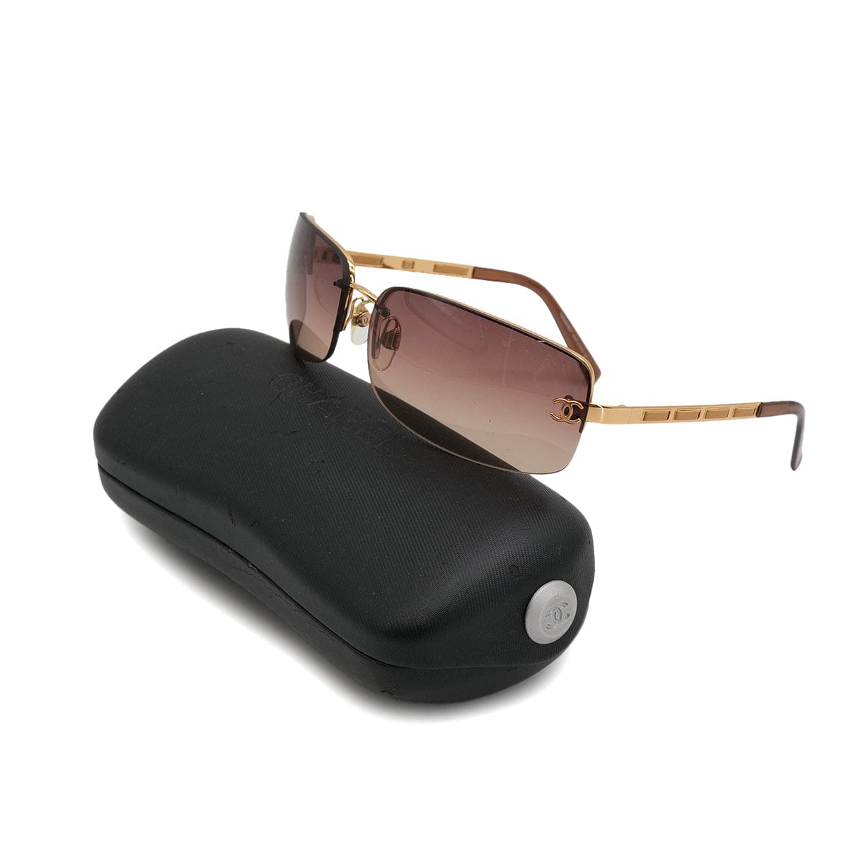 Luxury Promise Japan CHANEL COCOMARK SUNGLASSES GOLD BROWN EYEWEAR 90323169
