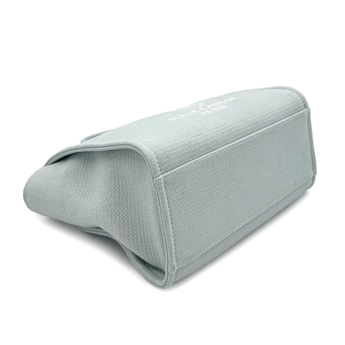 Luxury Promise Japan CHANEL DEAUVILLE MM CHAIN TOTE BAG LIGHT BLUE CANVAS LEATHER 90299536