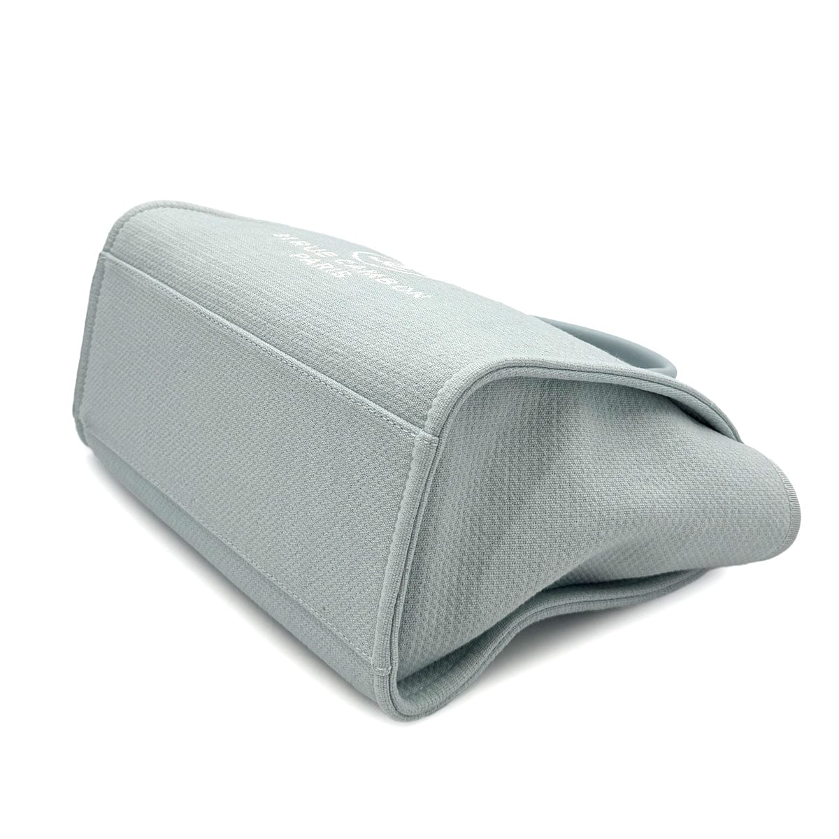 Luxury Promise Japan CHANEL DEAUVILLE MM CHAIN TOTE BAG LIGHT BLUE CANVAS LEATHER 90299536