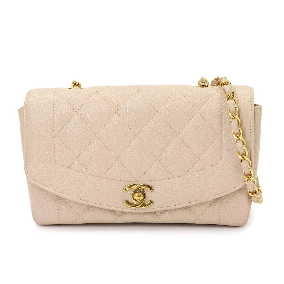 Luxury Promise Japan CHANEL Diana Matelasse 22 Chain Shoulder Bag Leather Pink beige 90343573