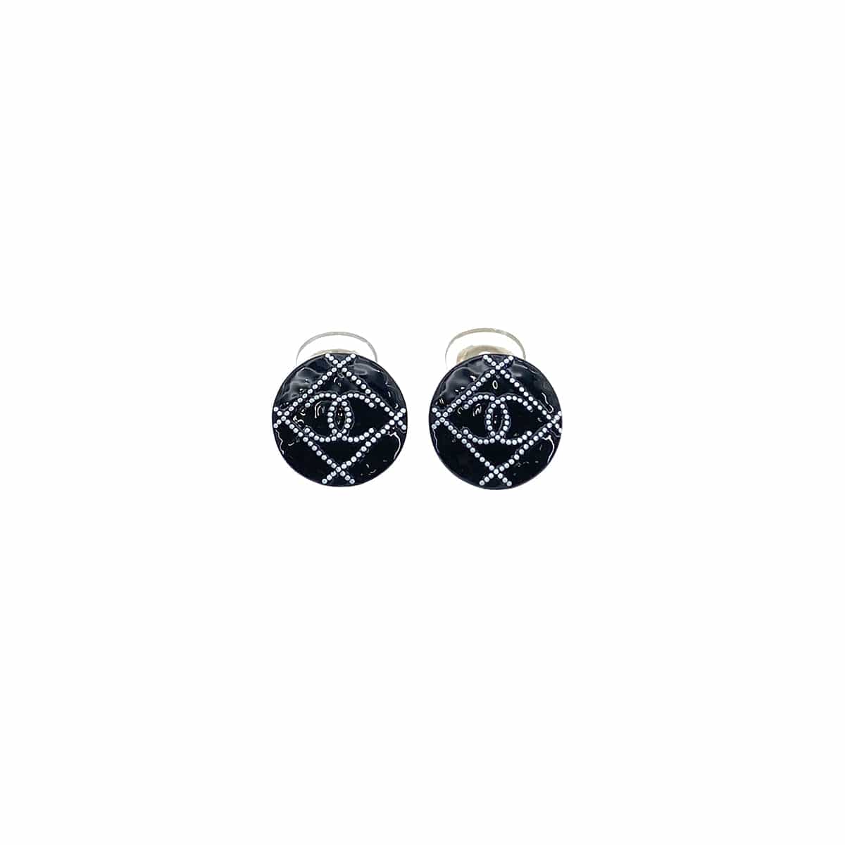 Luxury Promise Japan CHANEL EARRINGS COCOMARK BLACK ACCESSORY A19P 90276380