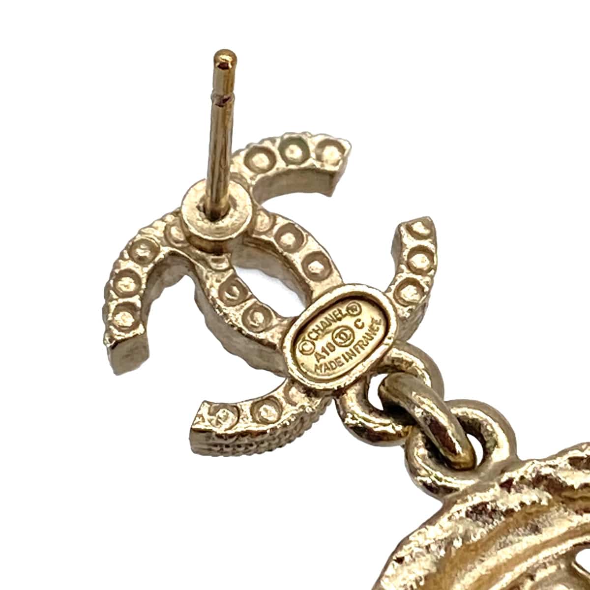 Luxury Promise Japan CHANEL EARRINGS COCOMARK FLOWER SWING GOLD LIGHT BLUE ACCESSORY A18C 90323988