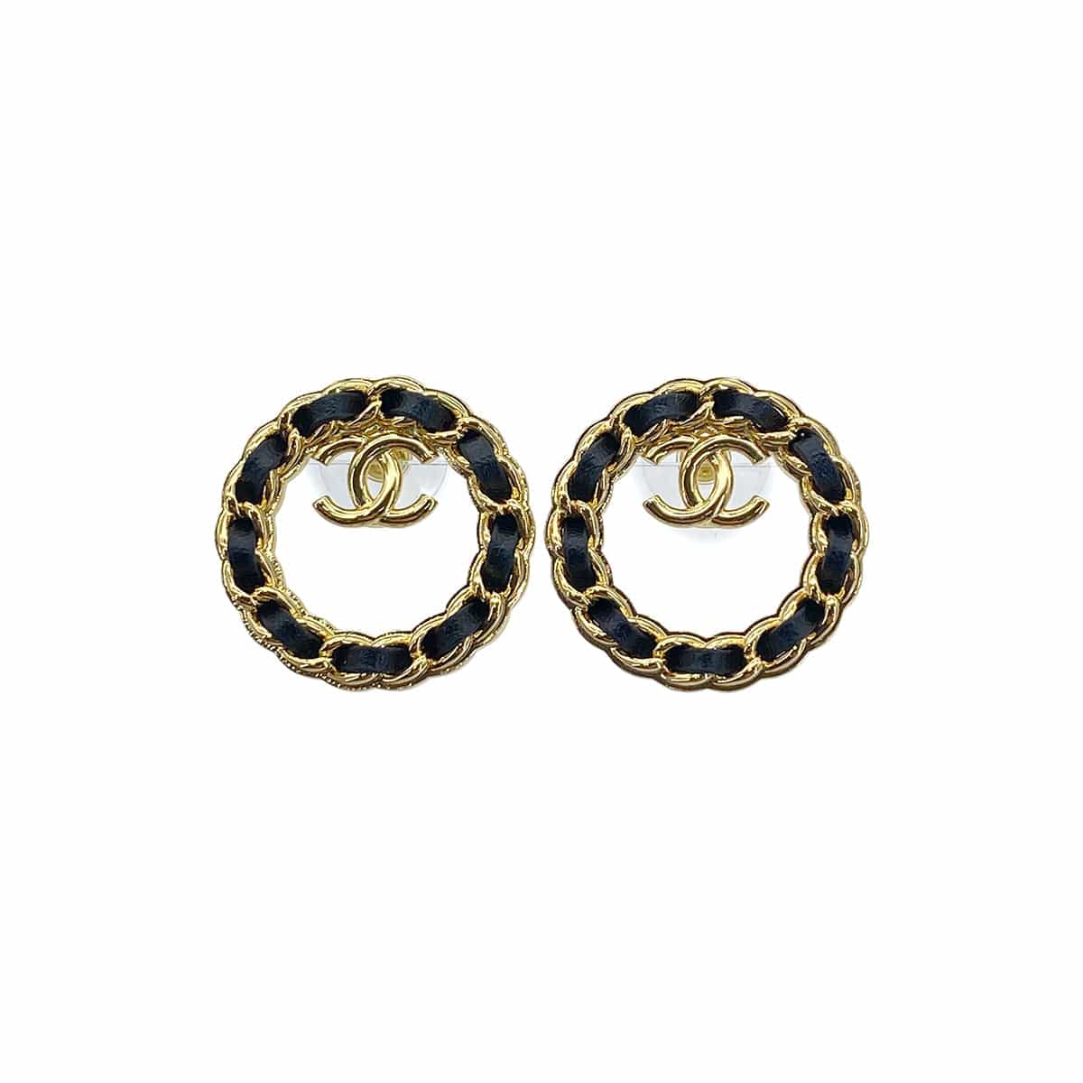 Luxury Promise Japan CHANEL EARRINGS COCOMARK LEATHER ACCESSORY B24K 90272359