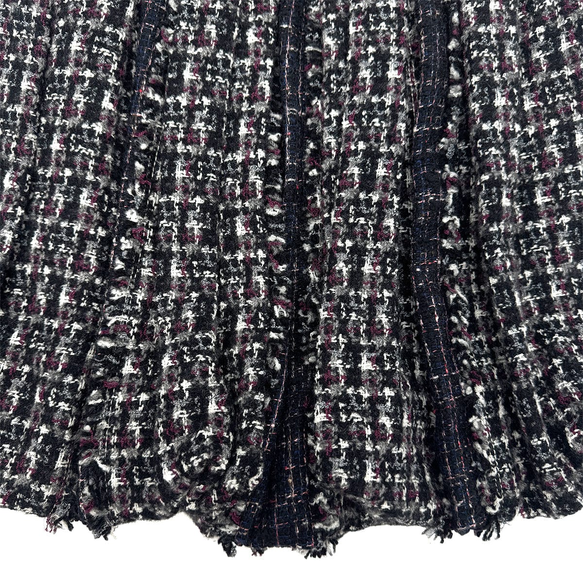 Luxury Promise Japan CHANEL EDIMBOURG LINE MIX TWEED BALLOON SKIRT BLACK GRAY PURPLE WOOL 40 P46 RTW 90283637