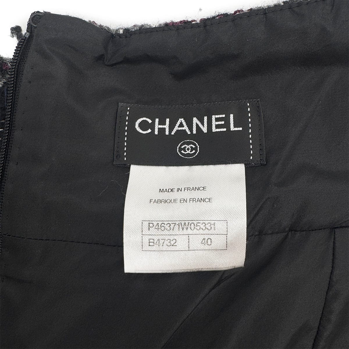 Luxury Promise Japan CHANEL EDIMBOURG LINE MIX TWEED BALLOON SKIRT BLACK GRAY PURPLE WOOL 40 P46 RTW 90283637