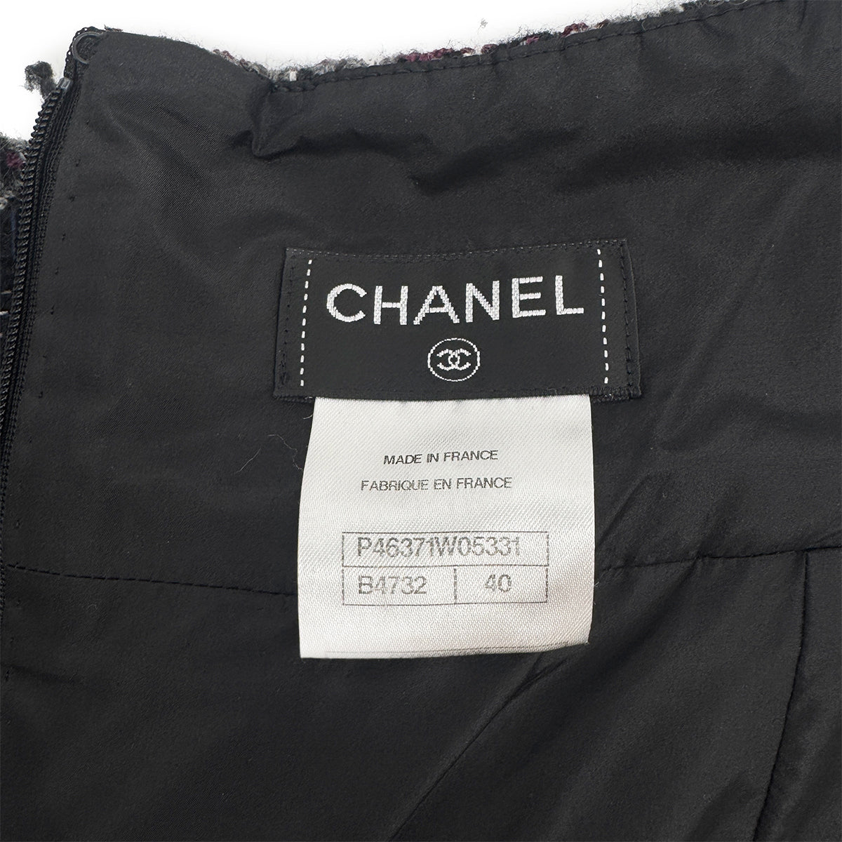 Luxury Promise Japan CHANEL EDIMBOURG LINE MIX TWEED BALLOON SKIRT BLACK GRAY PURPLE WOOL 40 P46 RTW 90283637