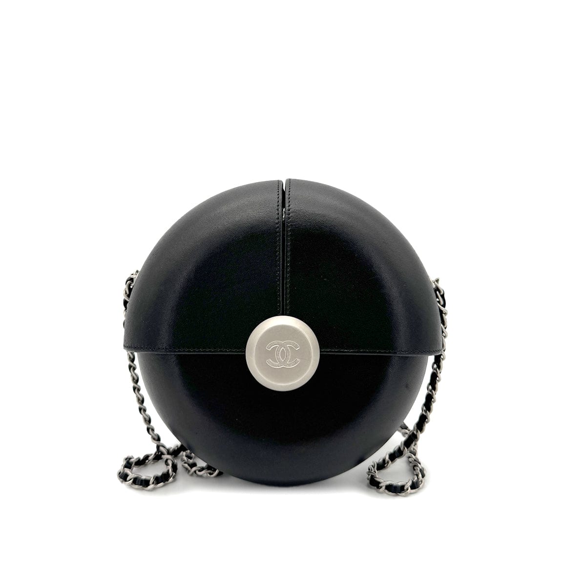 Luxury Promise Japan CHANEL EVENING IN THE AIR CHAIN SHOULDER BAG ROUND BLACK LEATHER 90267385