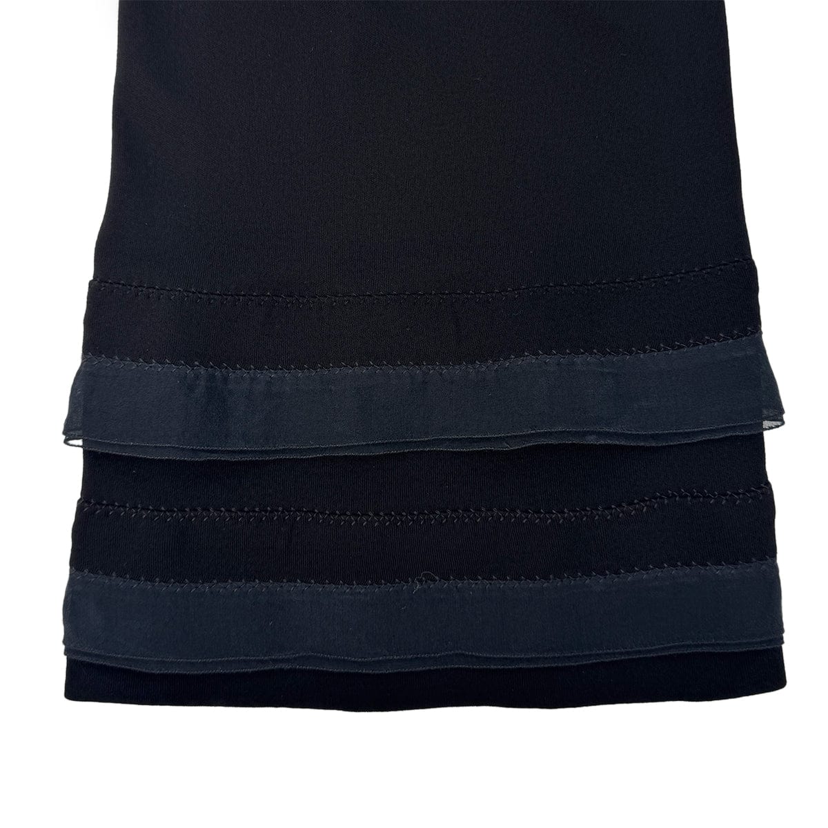 Luxury Promise Japan CHANEL FRILLS PANTS BLACK RAYON 38 02P RTW 90283631