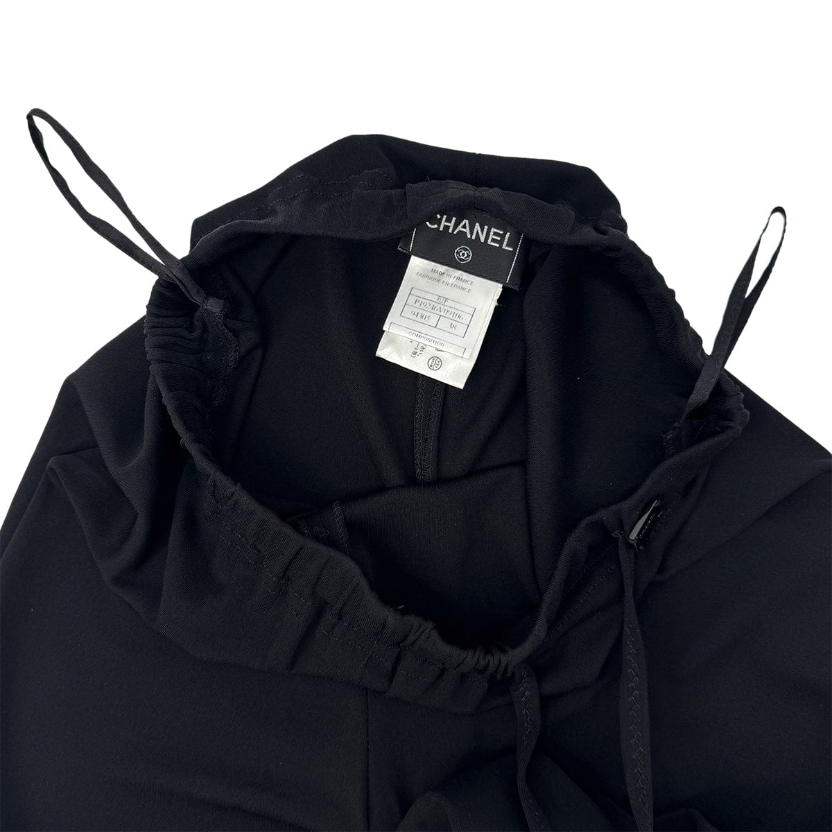 Luxury Promise Japan CHANEL FRILLS PANTS BLACK RAYON 38 02P RTW 90283631