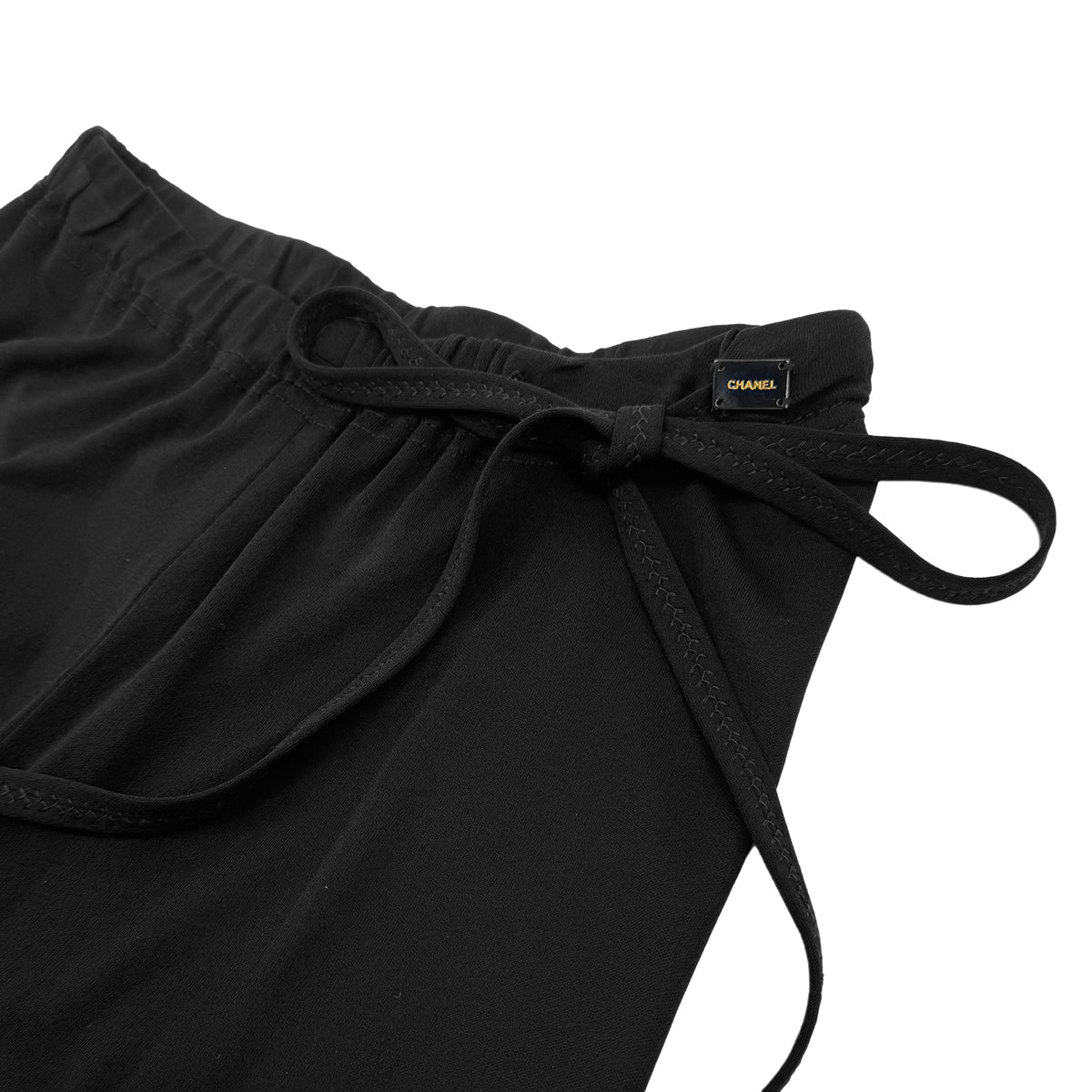Luxury Promise Japan CHANEL FRILLS PANTS BLACK RAYON 38 02P RTW 90283631