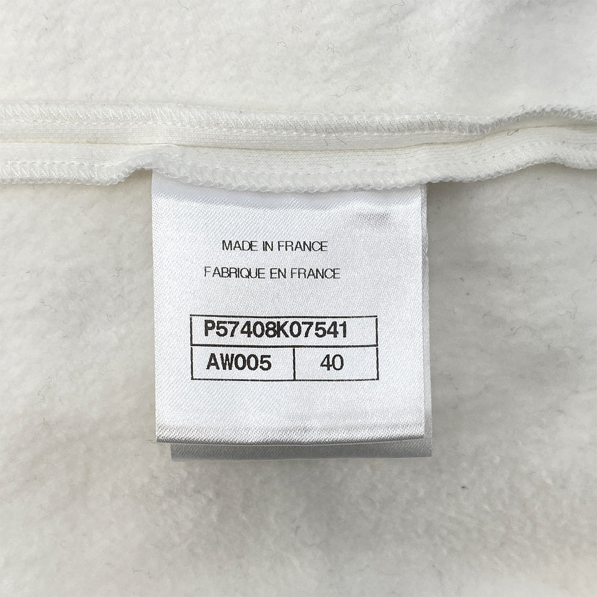 Luxury Promise Japan CHANEL GABRIELLE LONG SLEEVE SWEATSHIRT WHITE COTTON 40 P57 RTW 90297269