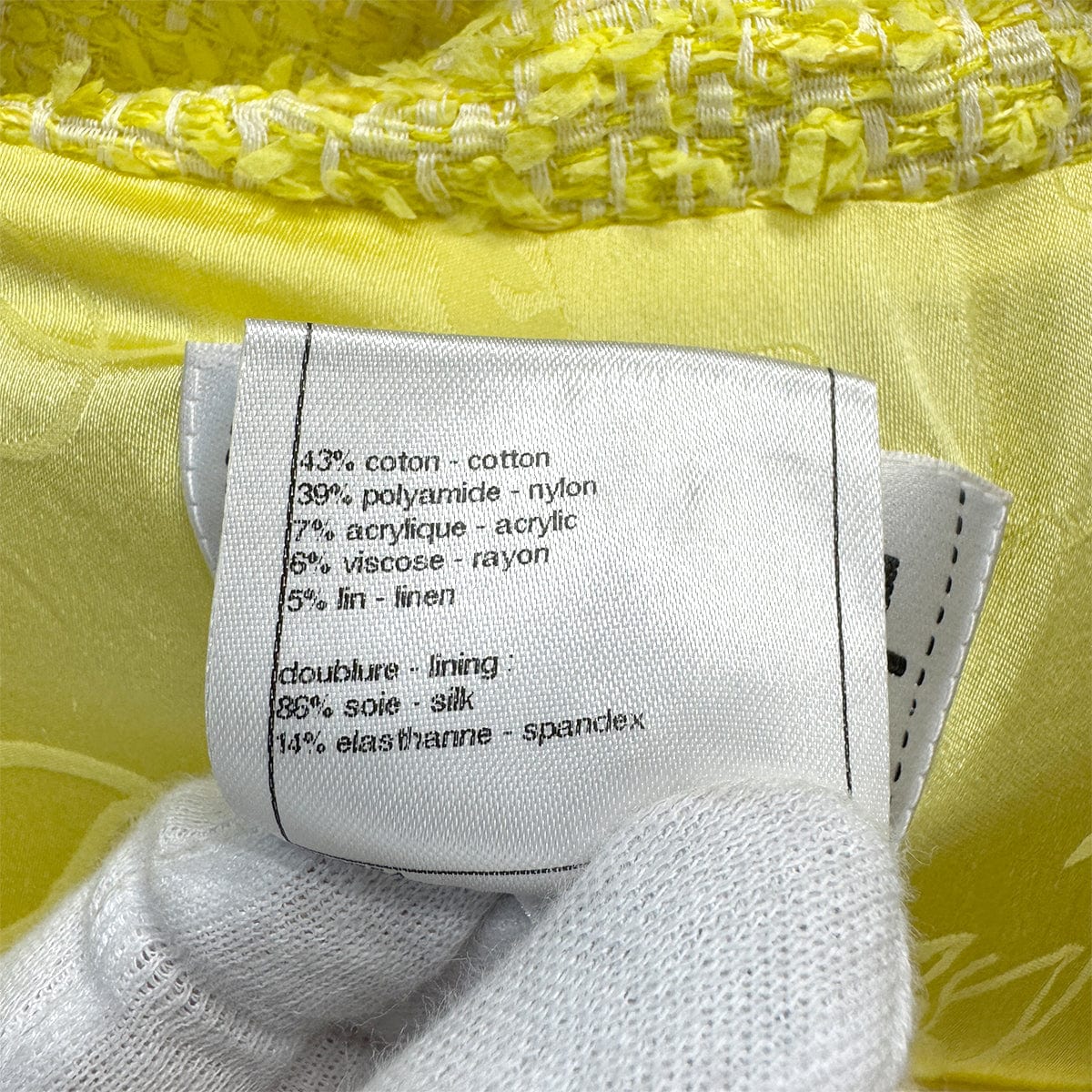 Luxury Promise Japan CHANEL GRIPOA COCO BUTTON SLEEVELESS TWEED DRESS WITH BELT YELLOW COTTON 42 P42 RTW 90288722