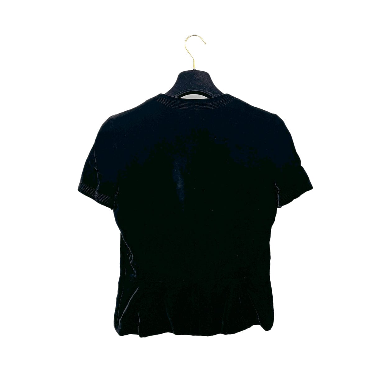 Luxury Promise Japan CHANEL GRIPOIX BUTTON VELOR HALF SLEEVE JACKET BLACK RAYON RTW 90284590