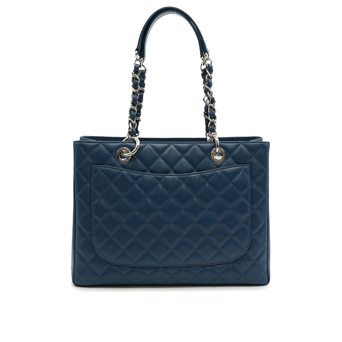 Luxury Promise Japan CHANEL GST BIG COCO CHAIN TOTE BAG BLUE CAVIAR SKIN SILVER HARDWARE 90346123