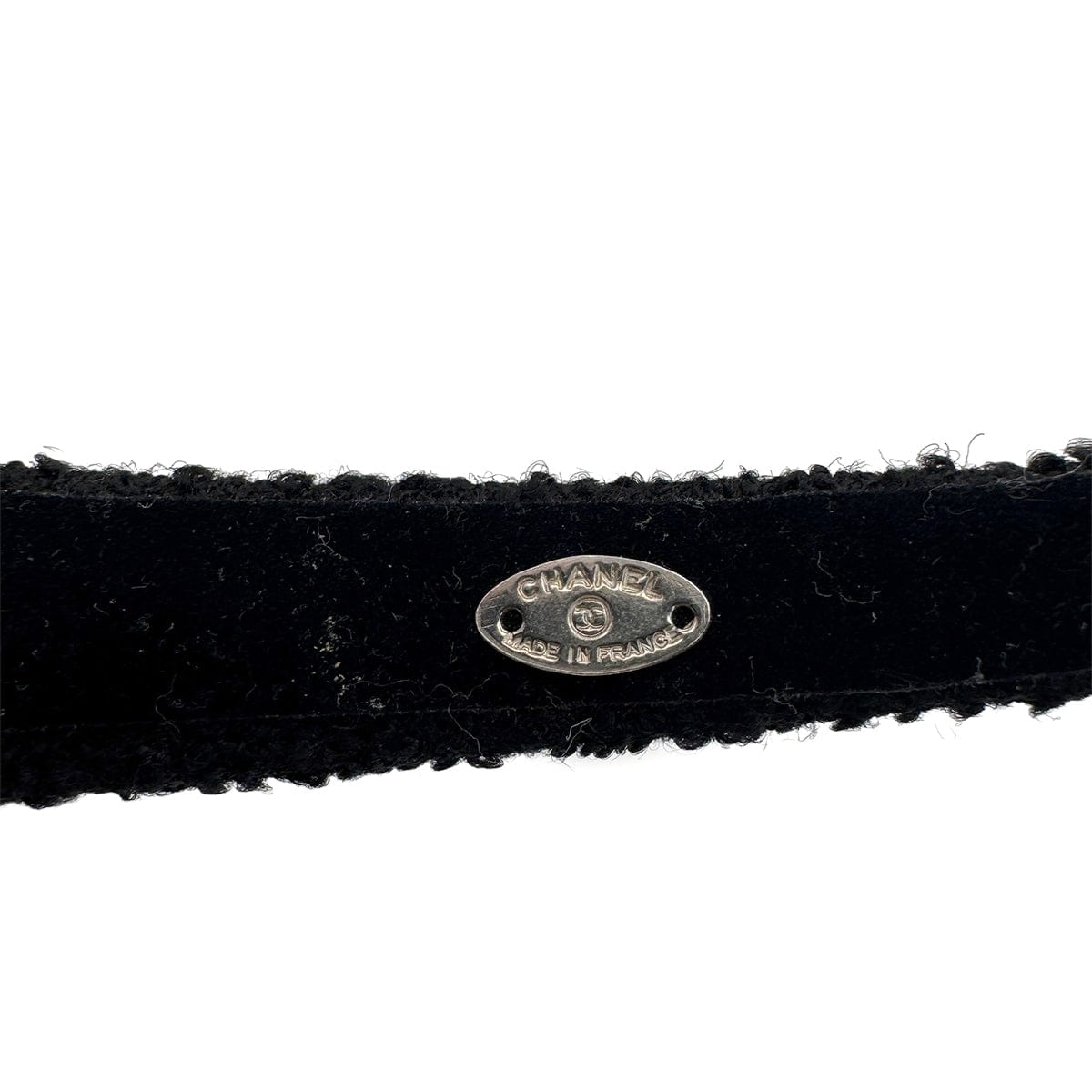 Luxury Promise Japan CHANEL HEADBAND COCOMARK RHINESTONE BLACK TWEED HAIR ACCESSORY 90321123