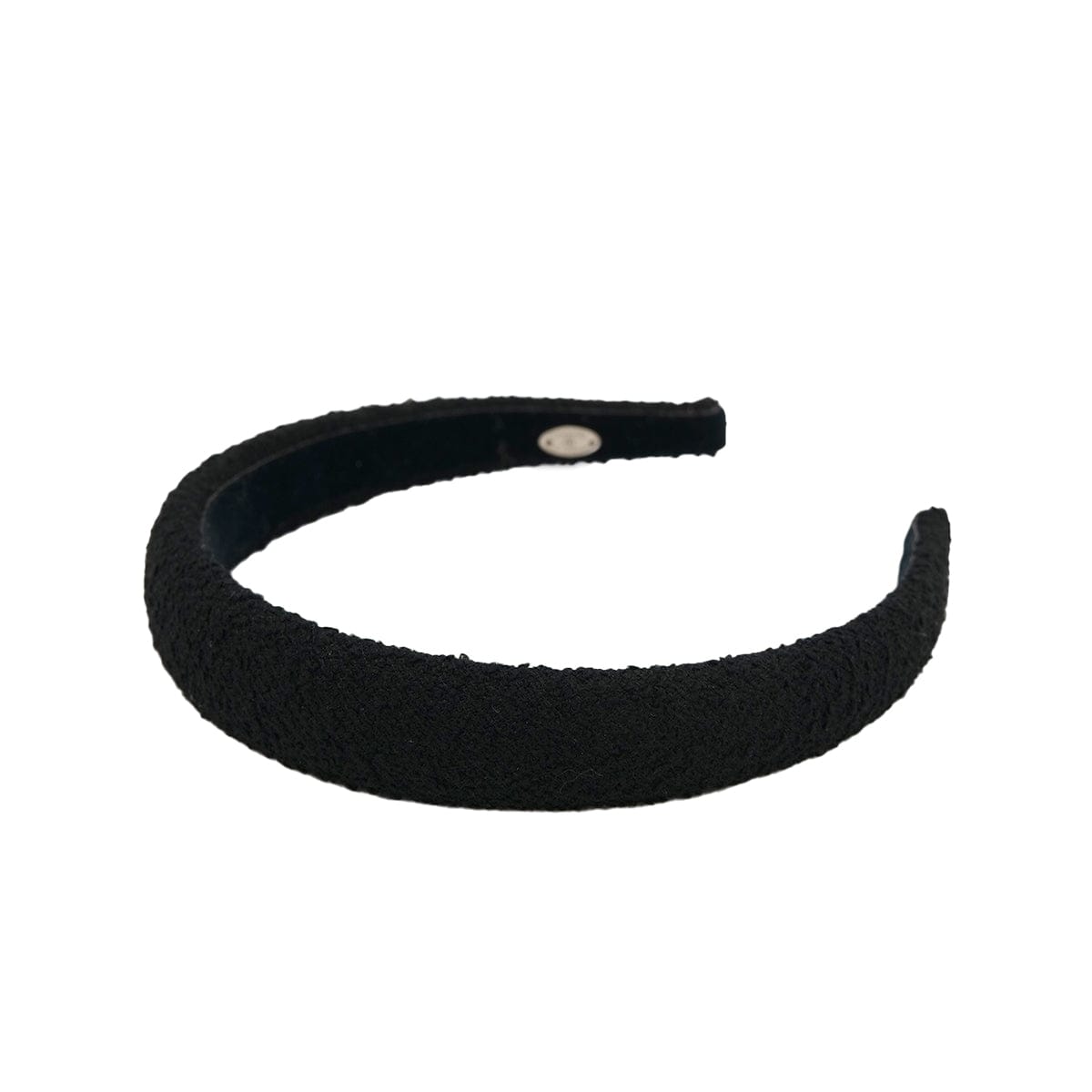 Luxury Promise Japan CHANEL HEADBAND COCOMARK RHINESTONE BLACK TWEED HAIR ACCESSORY 90321123