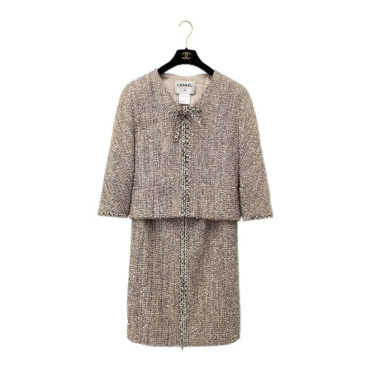 Luxury Promise Japan CHANEL JACKET SKIRT SET PINK TWEED 40 03P RTW 90283146