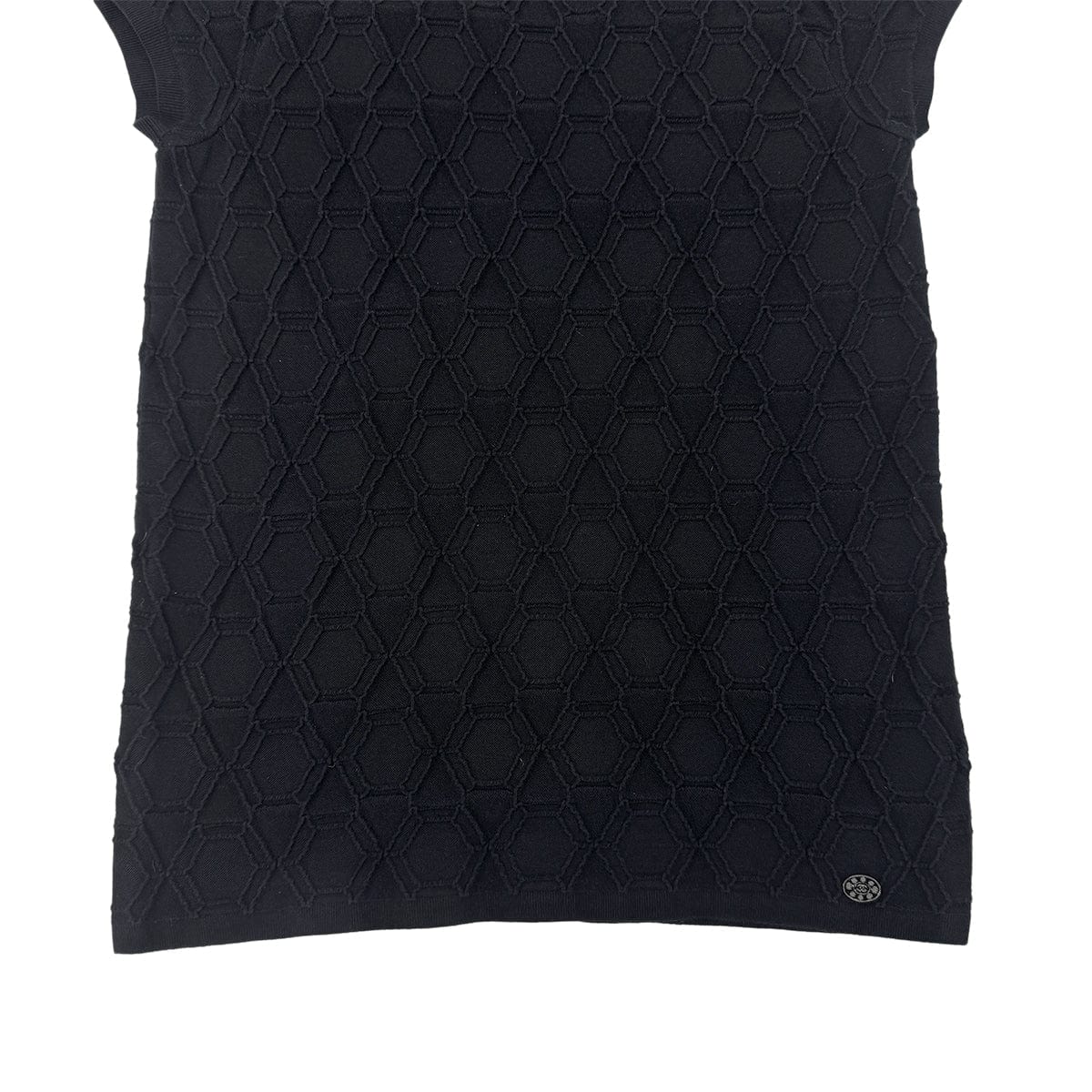 Luxury Promise Japan CHANEL KNIT TOPS SHORT SLEEVE BLACK COTTON 40 P53 RTW 90283635