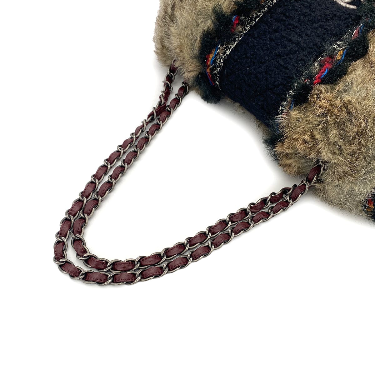 Luxury Promise Japan CHANEL LAPINFUR TWEED COCOMARK CHAIN SHOULDER BAG BLACK 90278503