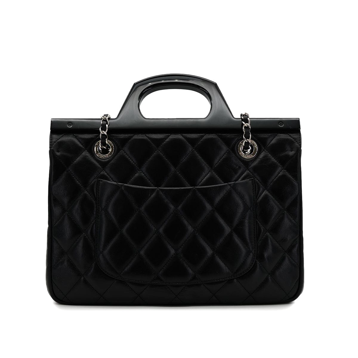 Luxury Promise Japan CHANEL MATELASSE 2WAY HAND CHAIN SHOULDER BAG BLACK LEATHER 90304700