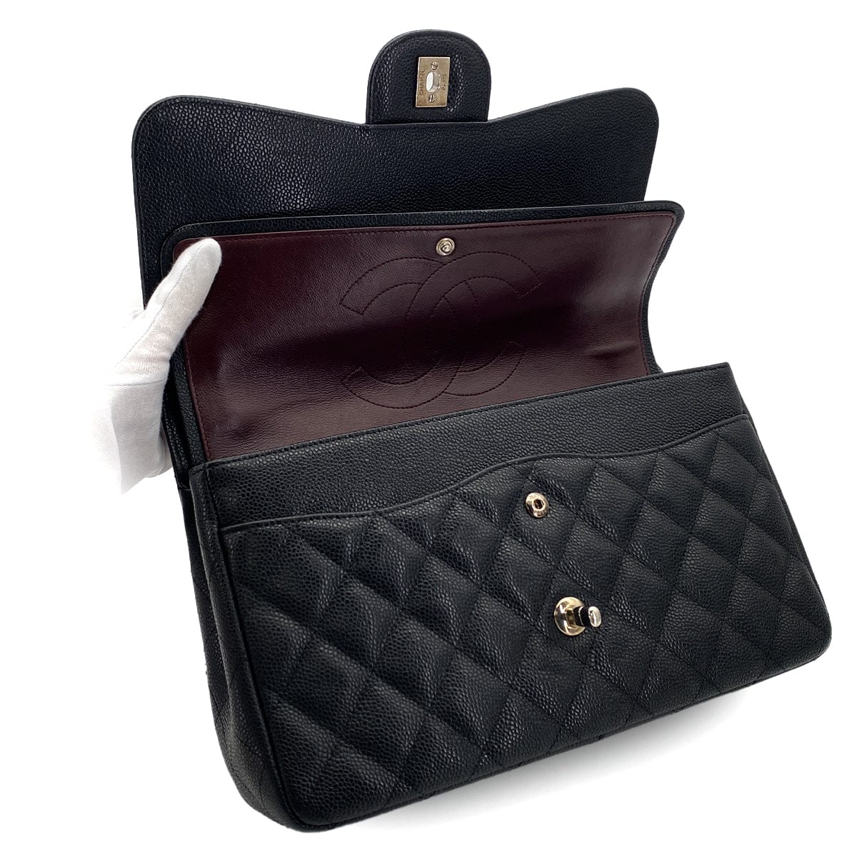 Luxury Promise Japan CHANEL MATELASSE 30 CHAIN SHOULDER BAG BLACK CAVIAR SKIN SILVER HARDWARE 90324757