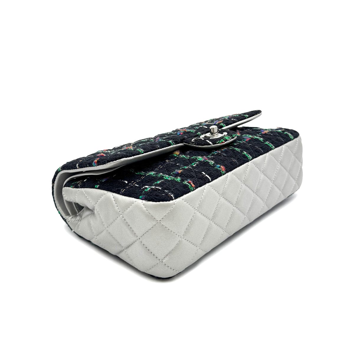 Luxury Promise Japan CHANEL MATELASSE CHAIN SHOULDER BAG BLACK GREEN TWEED 90294174