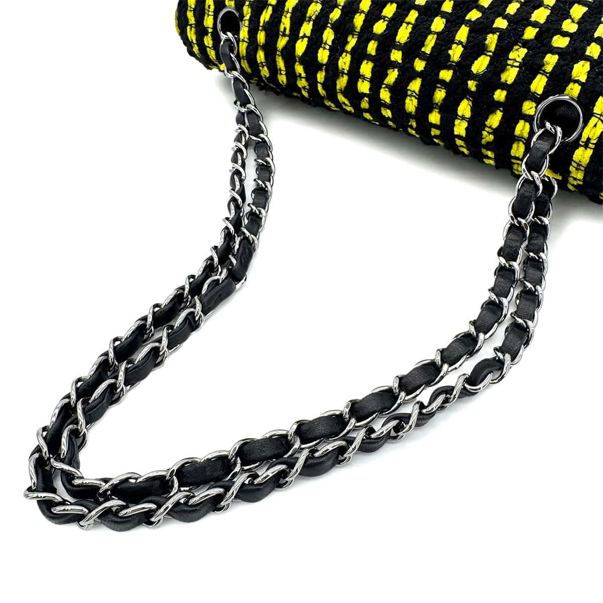 Luxury Promise Japan CHANEL MATELASSE CHAIN SHOULDER BAG BLACK YELLOW TWEED 90301743