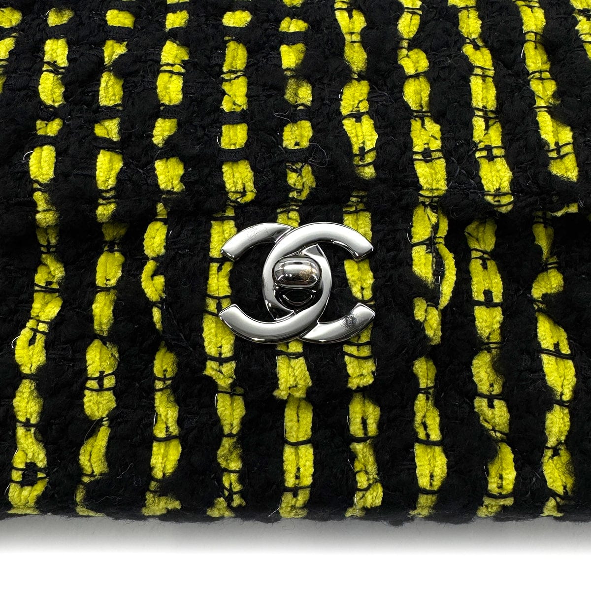 Luxury Promise Japan CHANEL MATELASSE CHAIN SHOULDER BAG BLACK YELLOW TWEED 90301743