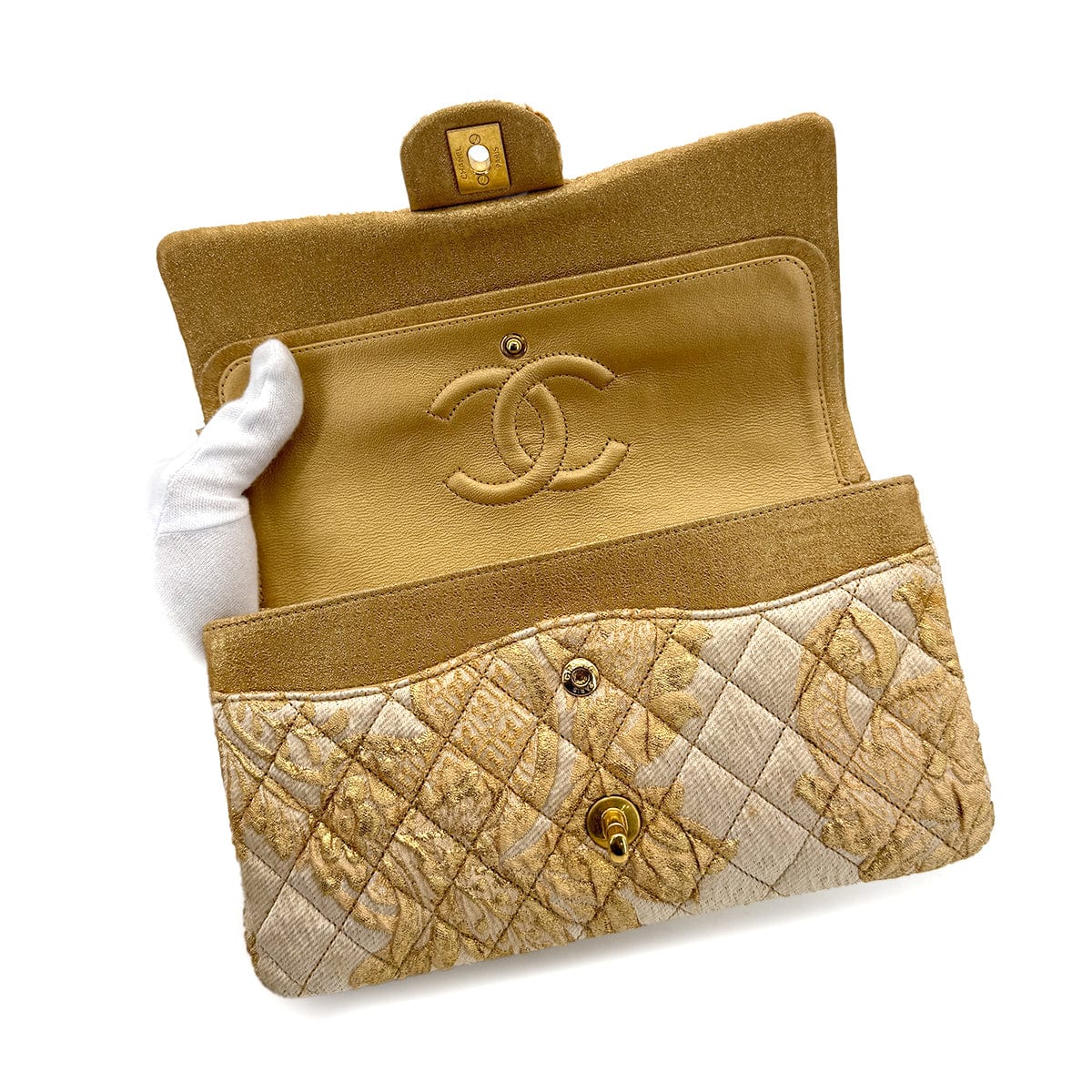 Luxury Promise Japan CHANEL MATELASSE CHAIN SHOULDER BAG GOLD JACQUARD 90279800